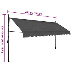 vidaXL Auvent manuel rétractable avec LED 400 cm Anthracite pas cher