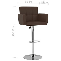 vidaXL Tabourets de bar lot de 2 marron similicuir pas cher