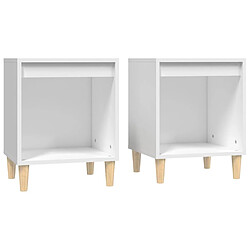 Maison Chic Lot de 2 Tables de chevet,Table de nuit,Table d'appoint pour salon Blanc 40x35x50 cm -MN82292