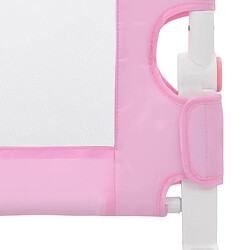 vidaXL Barrière de sécurité de lit enfant Rose 180x42 cm Polyester pas cher