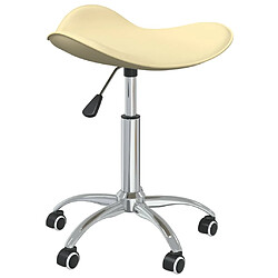 vidaXL Chaise de bureau Crème Similicuir