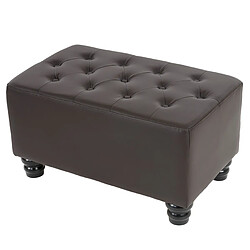 Mendler Pouf pour fauteuil de luxe lounge relax Chesterfield similicuir ~ pieds ronds, brun antique 