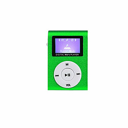 Mini Cube Clip-Type Lecteur Mp3 Affichage Rechargeable Portable Musique Haut-Parleur Avec Écouteur Câble Usb Vert 