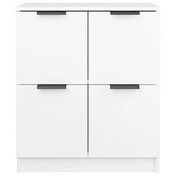 Acheter Maison Chic Ensemble de 2 Buffets,commode,console pour rangement Blanc 60x30x70 cm Bois d'ingénierie -MN51203