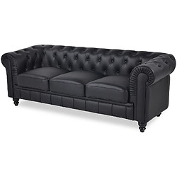 Canapé Chesterfield 3 Places Regency Noir