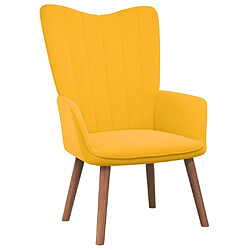 Maison Chic Chaise de relaxation | Fauteuil relax avec repose-pied Jaune moutarde Velours -GKD36184 pas cher