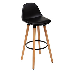 Toilinux 4 Tabourets de bar scandi Maxon - H. 92 cm - Noir