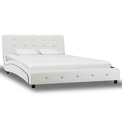 vidaXL Cadre de lit sans matelas blanc similicuir 120x200 cm