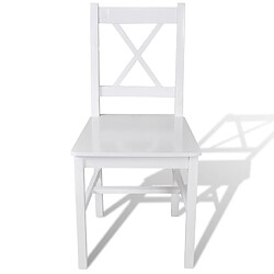 Decoshop26 Lot de 2 chaises de salle à manger cuisine design classique bois de pin blanc CDS020166