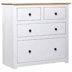 Maison Chic Buffet,Meuble de Rangement,commode pour salon,Cuisine Blanc 80x40x83 cm Pin Gamme Panama -MN95675