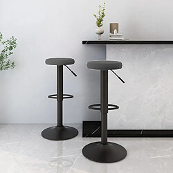 vidaXL Tabourets de bar lot de 2 gris foncé velours 