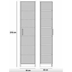 Avis Inside 75 Armoire de rangement LOFT bi-ton blanc mat 1 porte gris béton mat 50 x 42 cm