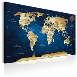 Paris Prix Tableau Imprimé World Map : the Dark Blue Depths 40 x 60 cm