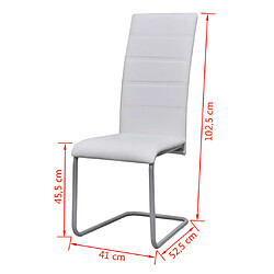 vidaXL Chaises à manger cantilever lot de 2 blanc similicuir pas cher