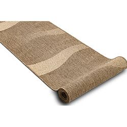 RUGSX TAPIS DE COULOIR SIZAL FLOORLUX modèle 20212 café mais 120 cm 120x660 cm