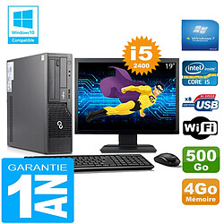 PC Fujitsu Esprimo E500 E85+ SFF I5-2400 RAM 4Go Disque 500Go Wifi W7 Ecran 19" - Occasion