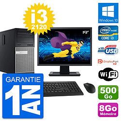 PC Tour Dell 9010 Ecran 19" Intel i3-2120 RAM 8Go Disque 500Go Windows 10 Wifi · Occasion 