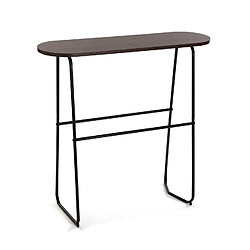 Versa Meuble d'entrée étroit, Table console Vilius 80x23,5x80cm,Bois, Marron et noir