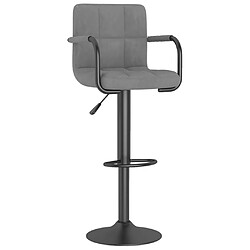 vidaXL Tabouret de bar Gris clair Velours