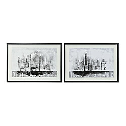 Cadre DKD Home Decor New York Toile New York (84 x 3 x 60 cm) (2 Unités)