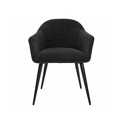 Avis Vente-Unique Lot de 2 chaises BIBO - avec accoudoirs - Effet velours & métal - Noir