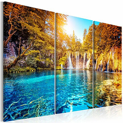 Paris Prix Tableau Imprimé Waterfalls of Sunny Forest 80 x 120 cm 