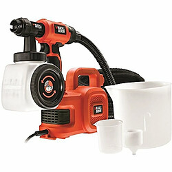 Black & Decker Pistolet à peinture filaire avec 3 accessoires, 450W, Turbine déportée, 3 jets: Vertical / Horizontal / Concentrique, Performant et Facile à Utiliser, Réservoir de 1,2L, 230V, HVLP400-QS