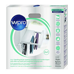 WPRO SKP101 Kit de Superposition Universel 2 en 1 Lave-linge / Sèche Linge avec tablette et Séchoir 