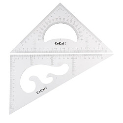 2 pack 45/60 degrés géométrie triangle règle dessin dessin clair 25cm