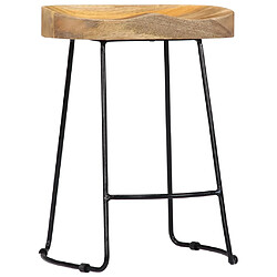 vidaXL Tabourets de bar Gavin lot de 2 bois de manguier solide