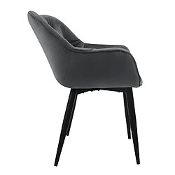 Acheter ML-Design Lot de 4 chaises de salle à manger assise anthracite en velours pieds métal noir