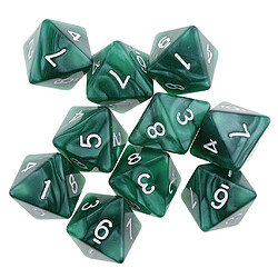 10pcs Dés 8 Faces Dés Polyédriques D8 Pour Les Jeux De Table De Fête Vert dés ponctuels