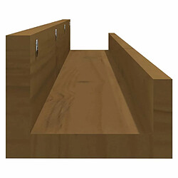 Maison Chic Lot de 2 Étagères murales,Étagère Rangement flottate Marron miel 110x12x9cm Bois de pin massif -MN14907 pas cher