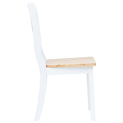 Acheter Decoshop26 Lot de 4 chaises de salle à manger cuisine blanc et bois clair bois d'hévéa massif CDS021235