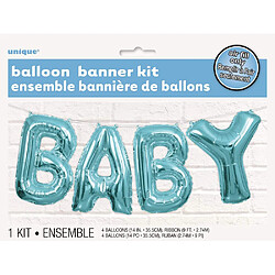 Unique Party Feuille Bleu bébé Lettre Ballon Bannière kit