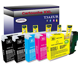 T3Azur Lot de 5 Cartouches compatibles Brother DCP-6690CW,DCP-J125,DCP-J140W, LC1100XL Lot de 5 Cartouches compatibles Brother DCP-6690CW,DCP-J125,DCP-J140W, LC1100XL (Noire+Couleur) – T3AZUR