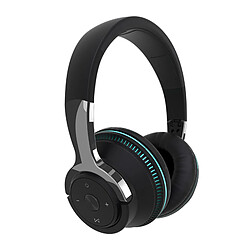 casque bluetooth antibruit sur l'oreille H2 casque sans fil Bluetooth casque LED pliant sur l'oreille écouteurs écouteurs avec microphone antibruit pour téléphone/PC - Noir