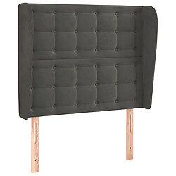 Maison Chic Tête de lit scandinave avec oreilles,meuble de chambre Gris foncé 103x23x118/128 cm Velours -MN50446