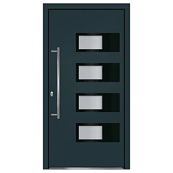 Avis vidaXL Porte d'entrée Anthracite 100x200 cm Aluminium et PVC