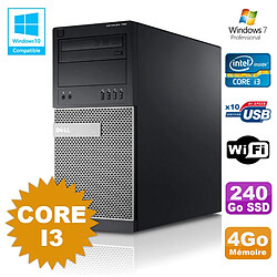 PC Tour Dell Optiplex 790 Core I3 3.1Ghz 4Go 240Go SSD DVD WIFI Win 7 · Occasion 