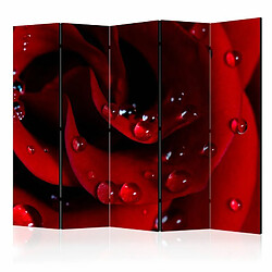 Paris Prix Paravent 5 Volets Red Rose with Water Drops 172x225cm