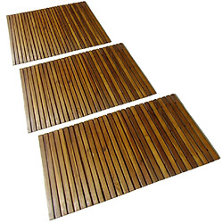 vidaXL Tapis de bain en acacia 3 pcs 