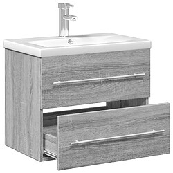 Acheter vidaXL Armoire lavabo de salle de bain avec bassin intégré sonoma gris