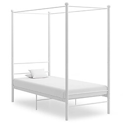 vidaXL Cadre de lit à baldaquin sans matelas blanc métal 100x200 cm 