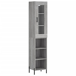 Maison Chic Buffet,Meuble de Rangement,commode pour salon,Cuisine Sonoma gris 34,5x34x180 cm Bois d'ingénierie -MN50035