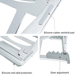 Acheter Wewoo Support d'ordinateur portable de fixation pour ordinateur simplesupport de bureau en alliage d'aluminiumsupport six étapestaille 21x26cm Argent