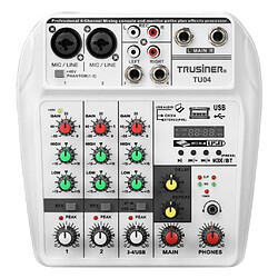 Table De Mixage Audio 4 Canaux Avec USB Et Effets Pour Enregistrement Pro White YONIS