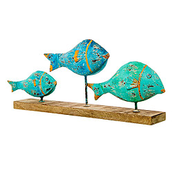 Figurine Décorative Alexandra House Living Bleu Fer Poissons 72 x 10 x 28 cm 