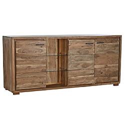 Pegane Buffet Meuble de rangement en bois d'acacia coloris marron - Longueur 175 x Hauteur 78 x Profondeur 40 cm