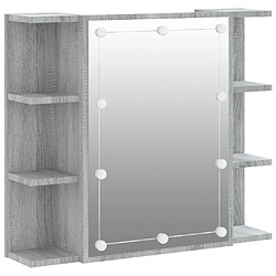 Helloshop26 Armoire salle de bain meuble à miroir avec led 70 x 16,5 x 60 cm gris 02_0006677 